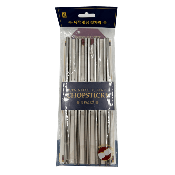Stainless Steel Square Chopsticks 5 Pairs