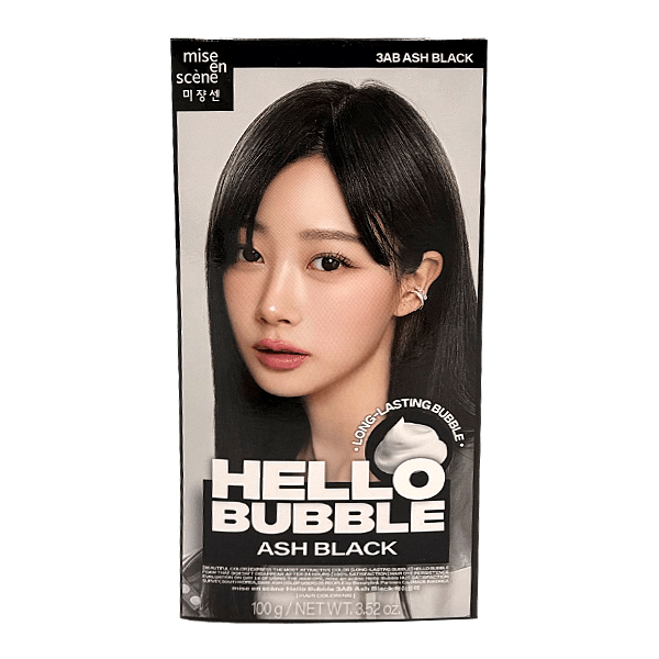 New Hello Bubble Hair Dye 3AB Ash Black 3.52 Oz (100g)