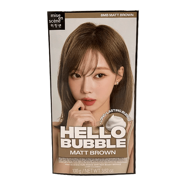 New Hello Bubble Hair Dye 8MB Matt Brown 3.52 Oz (100g)