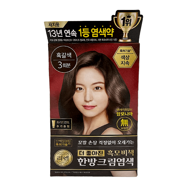 Heukmobichaek Oriental Gray Hair Dye Cream Dark Brwon 4.2 Oz (120g)