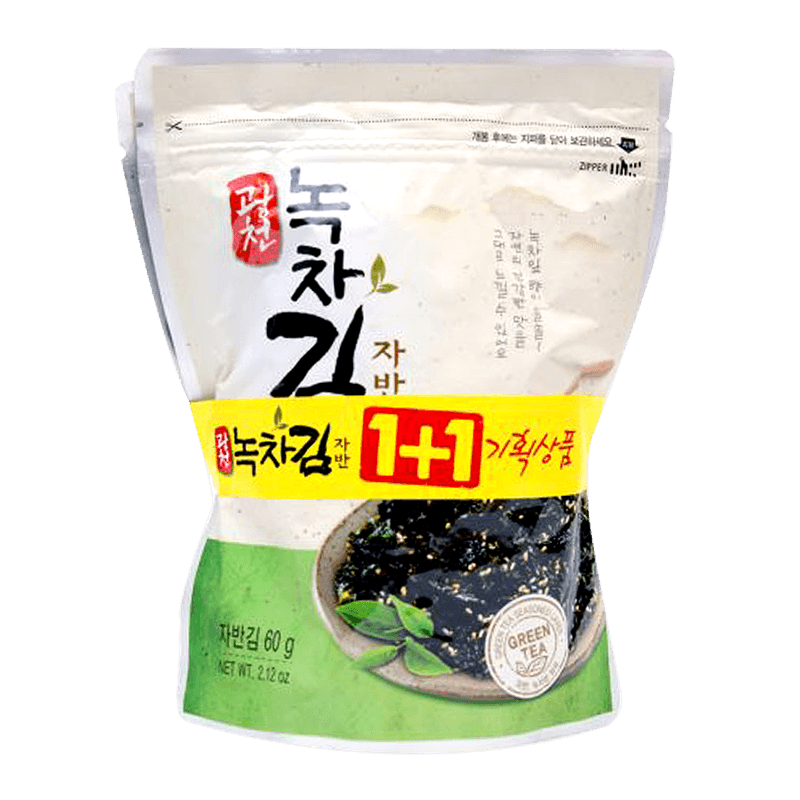Green Tea Seasoned Laver 2.1oz(60g) 1+1 Pack