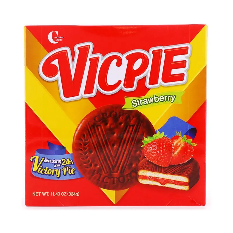 Vic Pie Strawberry 11.43oz(324g) 18 Pieces