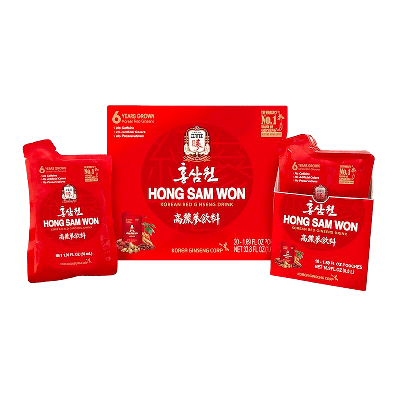 Hong Sam Won Korean Red Ginseng Drink 1.69oz(50ml) 20 Pouches