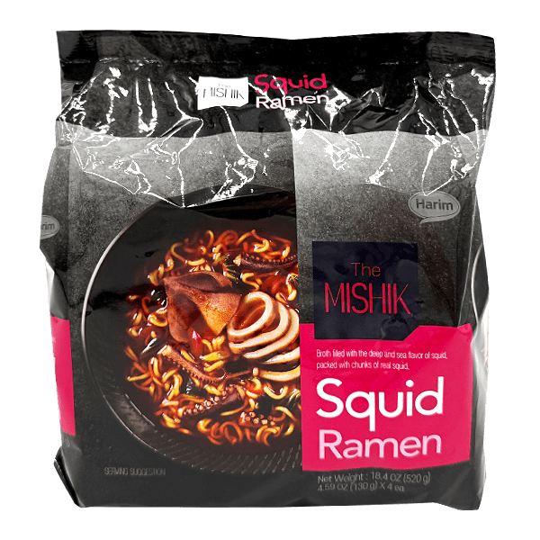 The Mishik Squid Ramen 4.59 Oz (130g) X 4 Pack