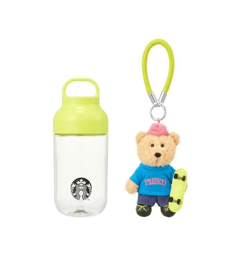 [SMART DIRECT] Active Running Bottle 430ml & Bearista Keychain (Light Green)