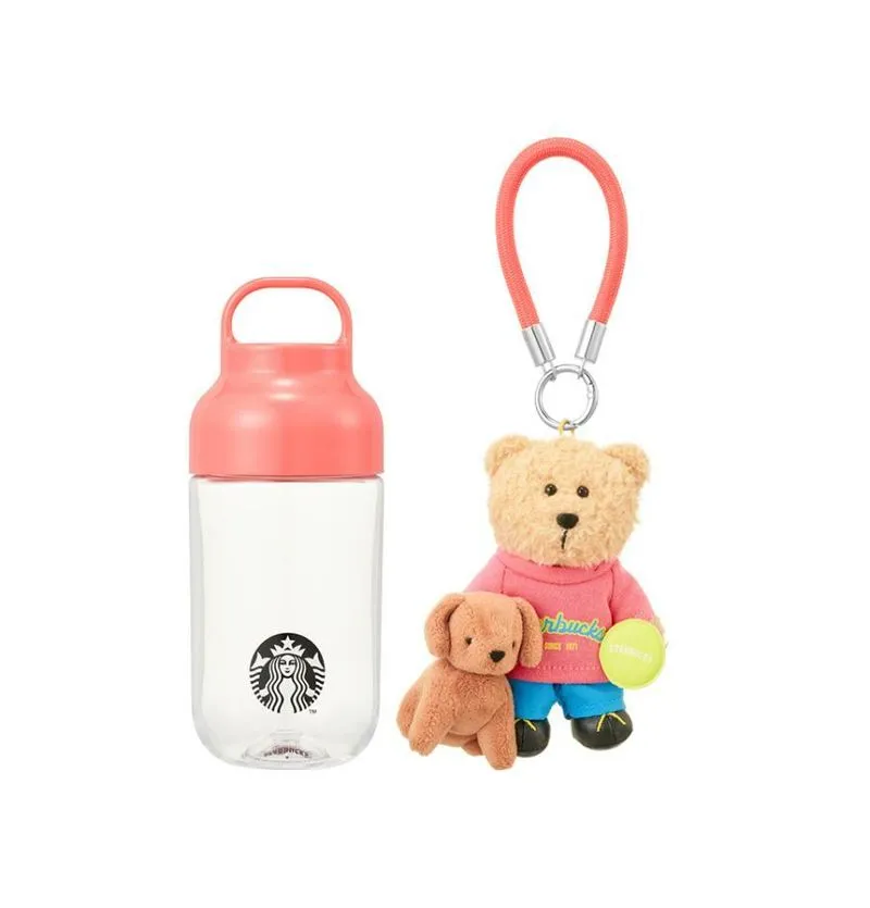 [SMART DIRECT] Active Running Bottle 430ml & Bearista Keychain (Pink)