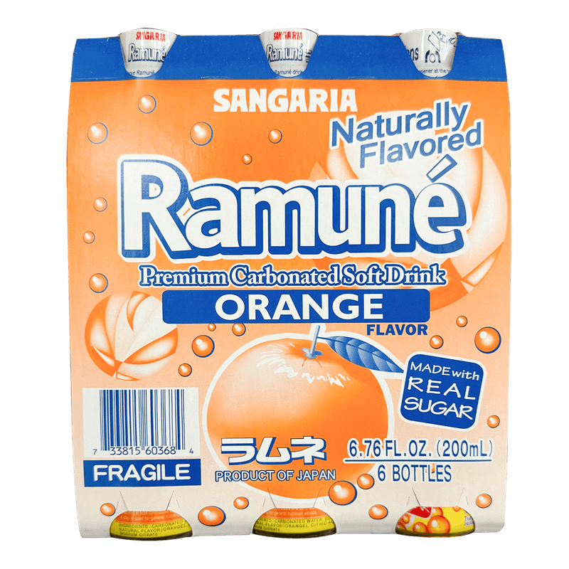 Ramune Orange Flavor 6.76oz 6 Pack