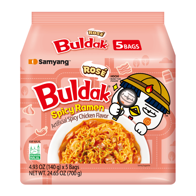 Buldak Rose Ramen Multi 4.93 Oz (140g) X 5 Pack