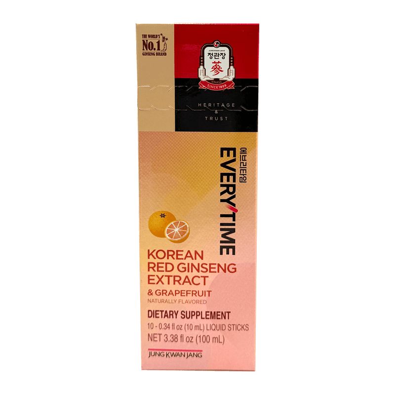 Korean Red Ginseng Extract Everytime Grapefruit 10 CT 0.34 Fl Oz (10ml)