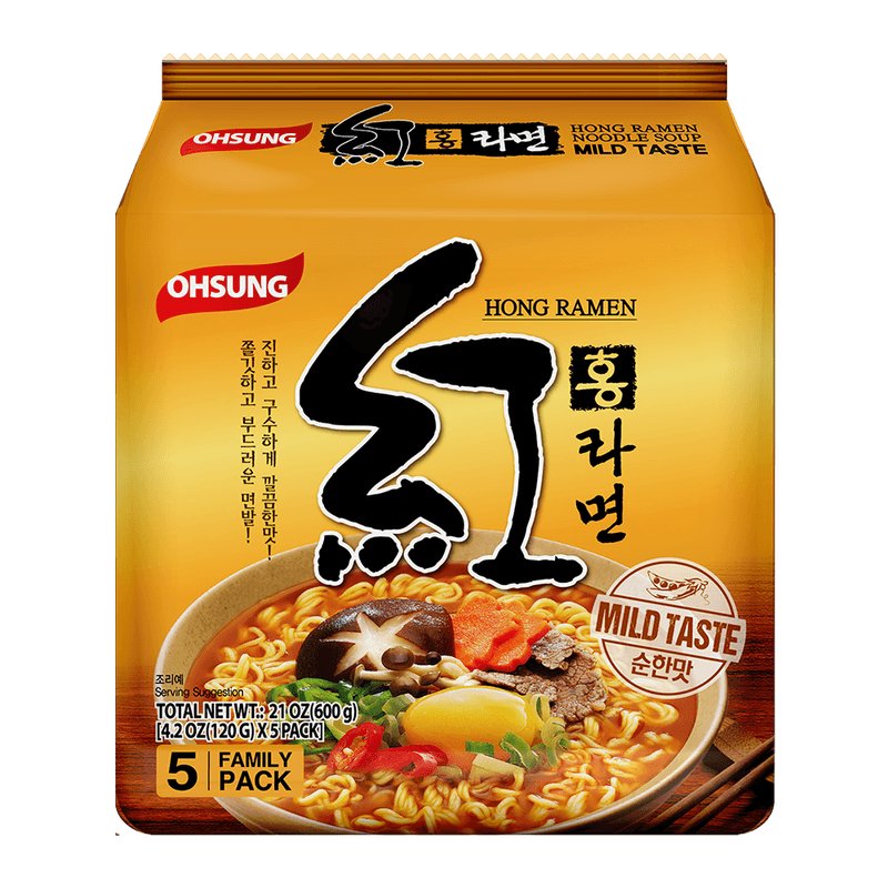 Hong Ramen Mild Flavor 4.2oz (120g) 5 Packs